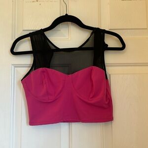BEBE black and pink top, size small, perfect condition